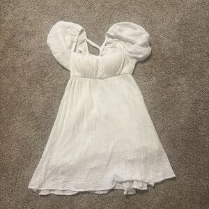 Princess Polly White Puff Sleeve Mini Sundress